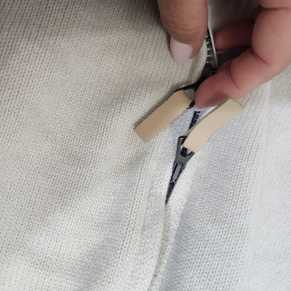 TONET Carella minimalist  neutral zip up cardigan sweater size 42 EU 6 US - Picture 12 of 15